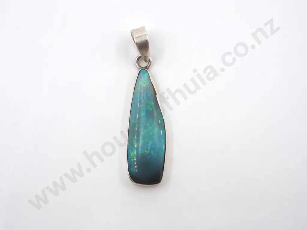Oval Opal Pendant In Sterling Silver Mount Image 1++
