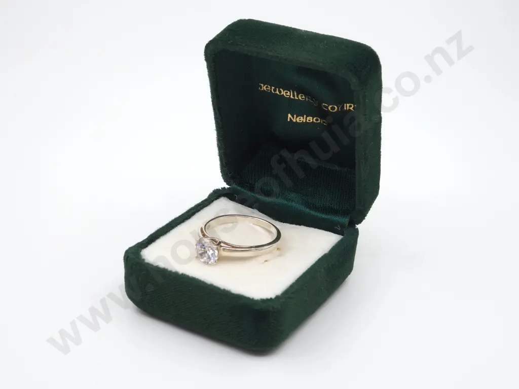 Sterling Silver & CZ Solitaire  Ring Image 1++