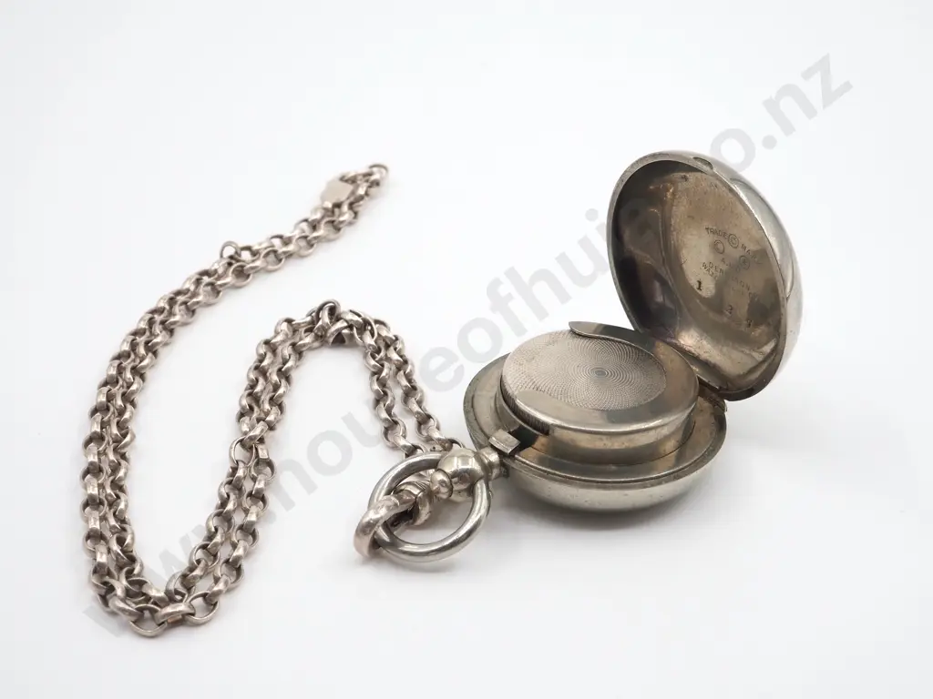 Silver Plate Sovereign Case On a Sterling Silver Chain Image 1++