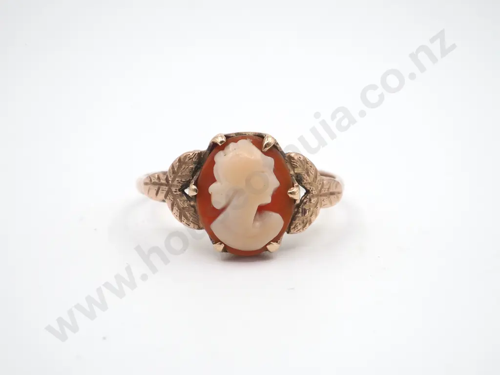 Vintage 9ct Gold Cameo Ring Image 1++
