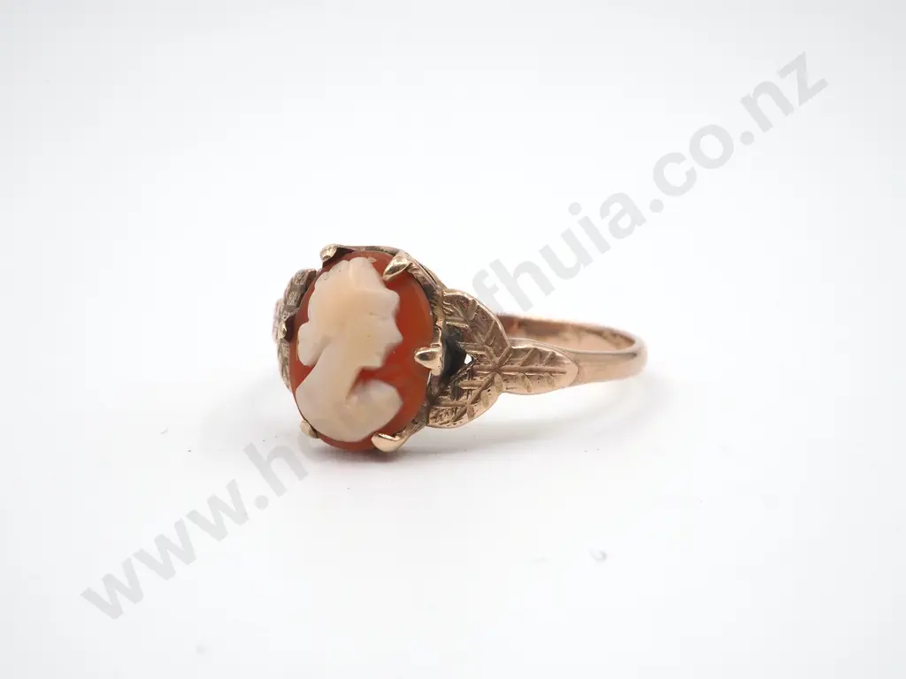 Vintage 9ct Gold Cameo Ring Image 1++