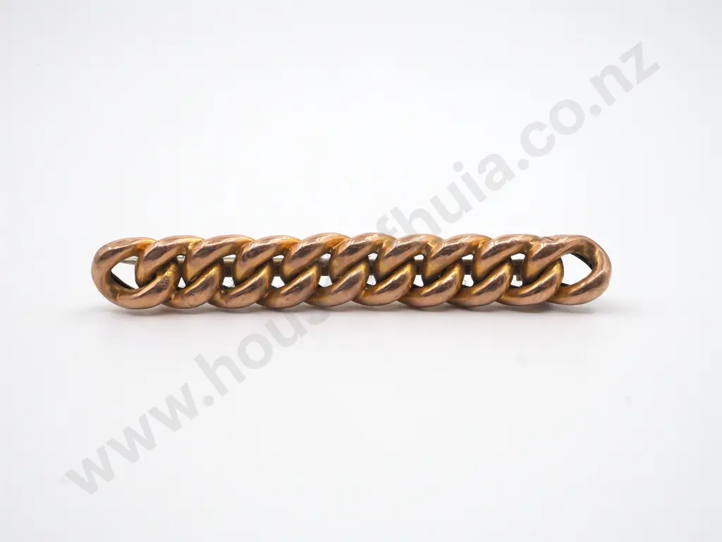 9ct gold Heavy Plait Bar Brooch Image 1++