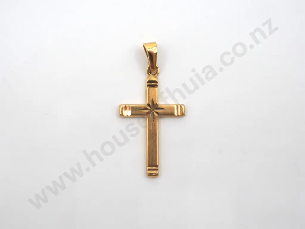 14ct Gold Cross Pendant Image 1++