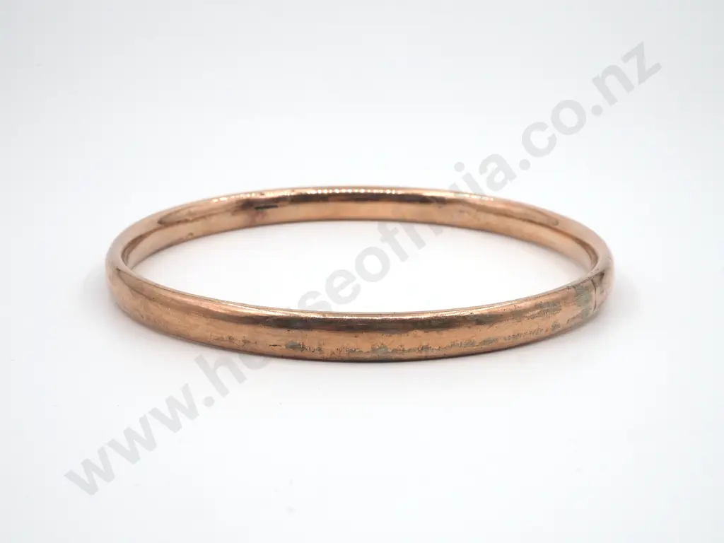 Sterling Silver &  Gold Wash Slave Bangle.  Image 1++