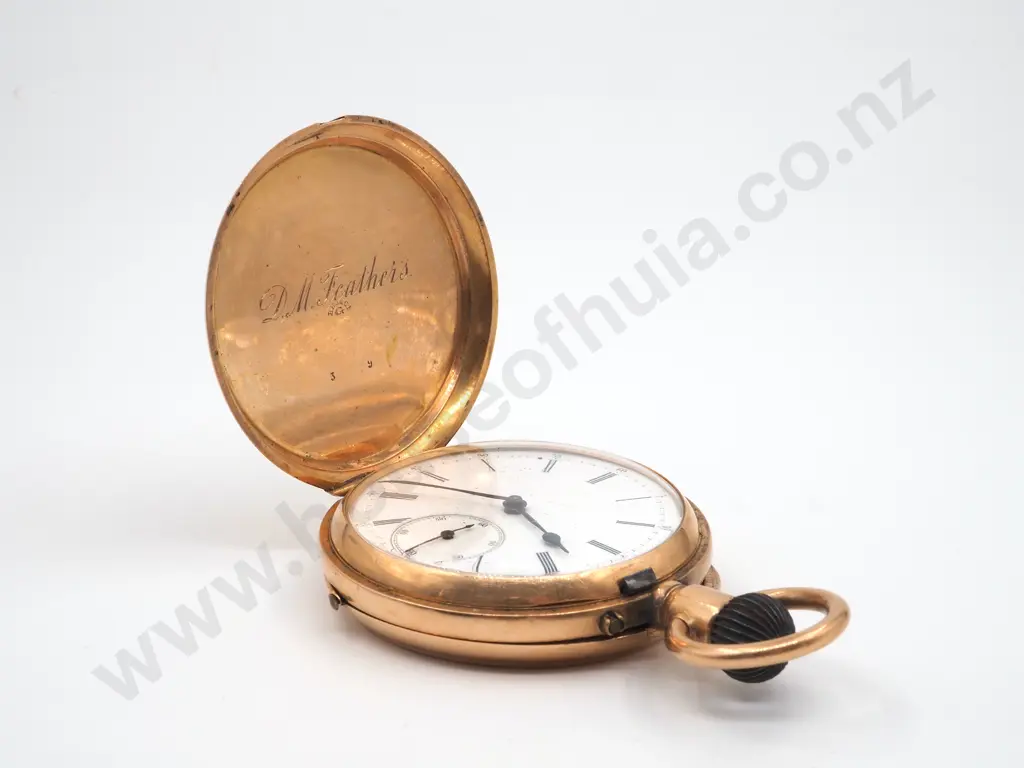 Rolled Gold Hunter Pocket Watch Image 1++