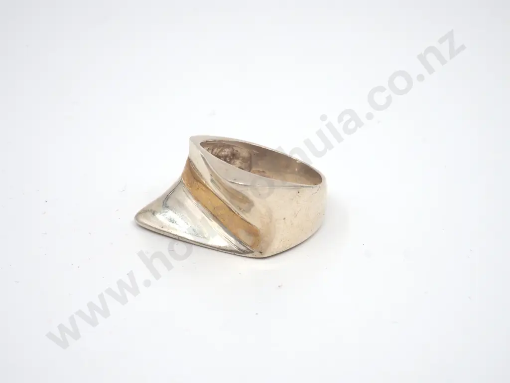 Large Abstract Sterling Silver Ring Image 1++
