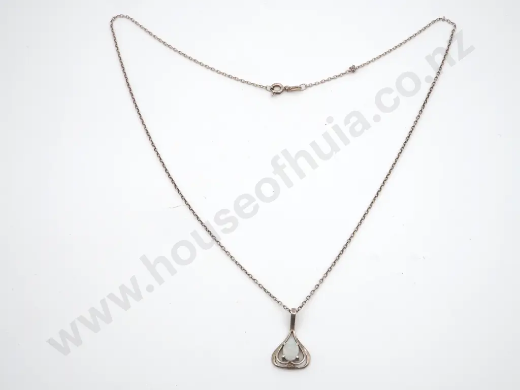 Sterling Silver Opal Pendant On Chain Image 1++