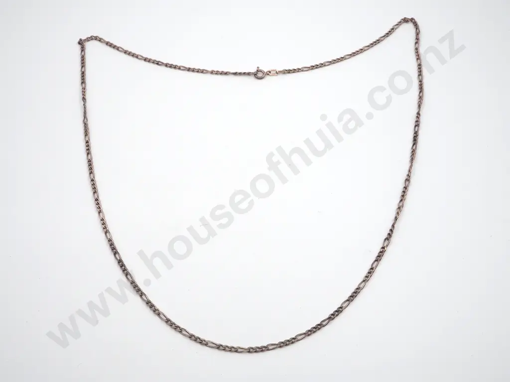 Sterling Silver Figaro Link Necklace Image 1++