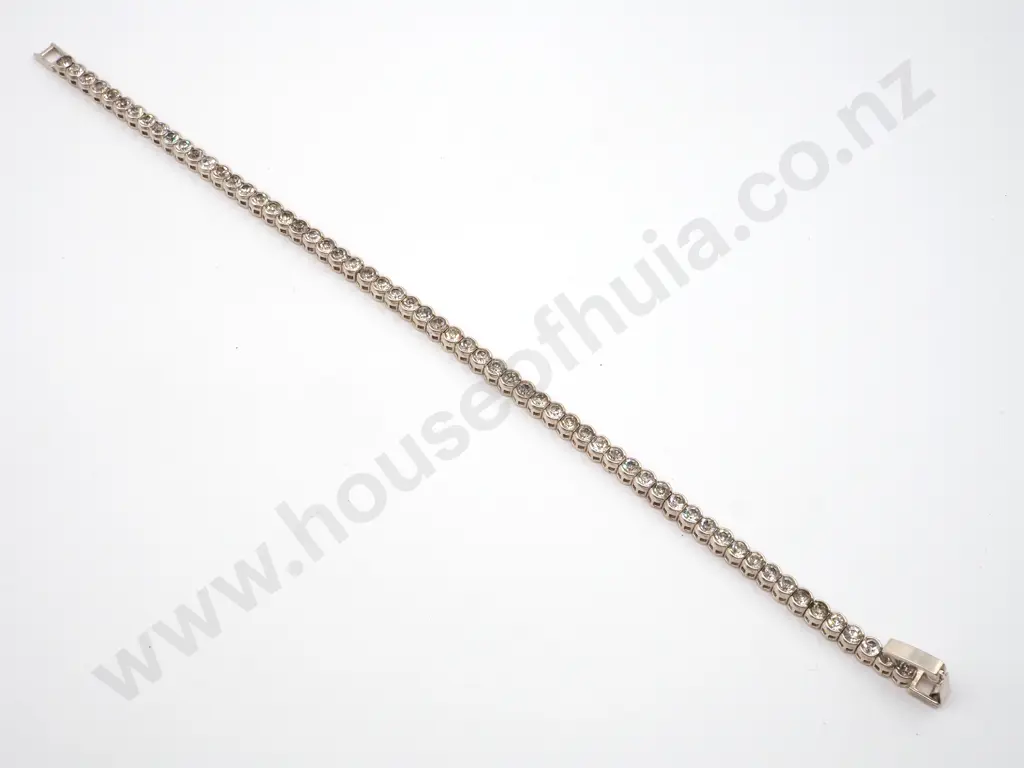Sterling Silver White Stone Tennis Bracelet Image 1++
