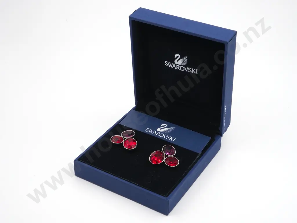 Pair of Red Crystal Swarovski Earrings  Image 1++