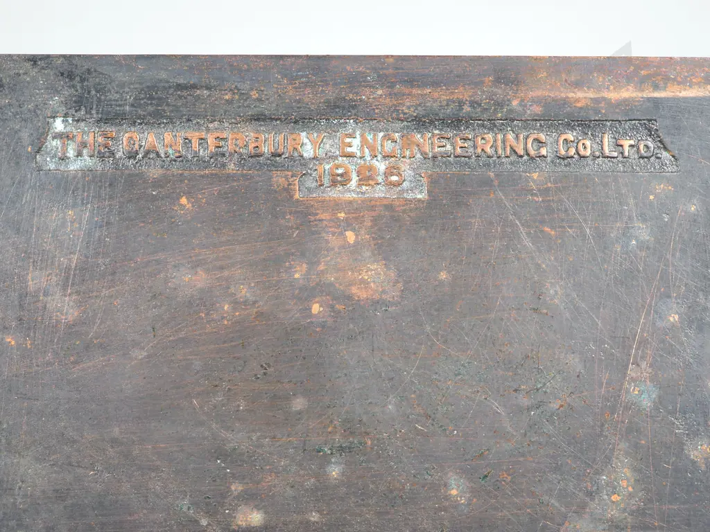 Copper & Oak Cigarette Case. Present from "The Canterbury Engineering Co. Ltd 1926" Image 1++