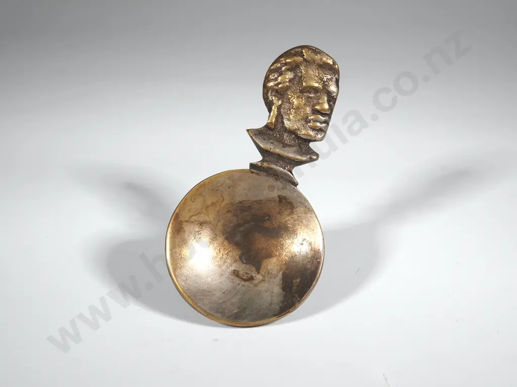 Plated Brass Maori Chief Caddy Spoon  Image 1++