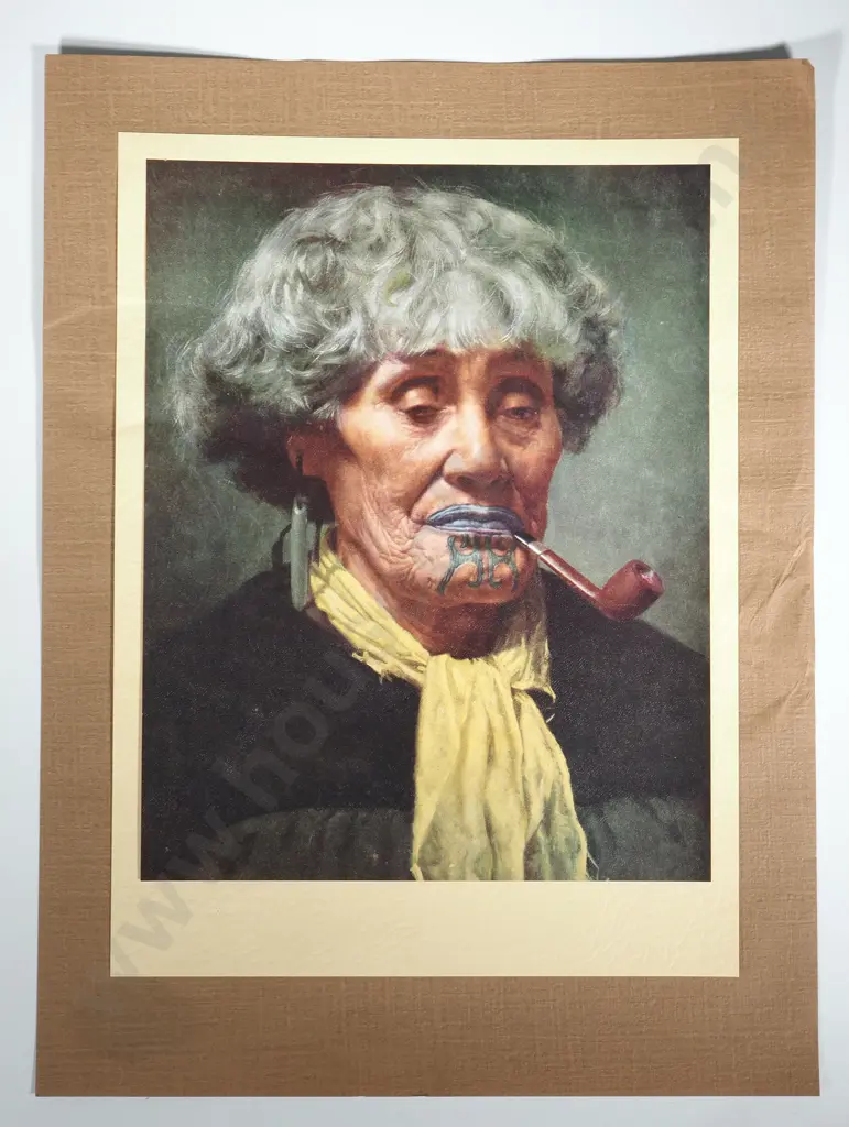 Charles Frederick Goldie (1870 - 1947) Ina te Papatahi, Memories on Meditation Colour print c.19388 by Coulls Image 1++