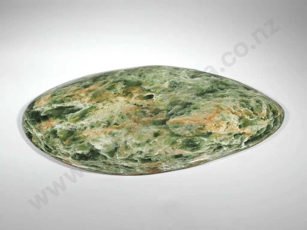 Flat Polished Greenstone Dish 24 x 17cms (at widest point) Image 1++