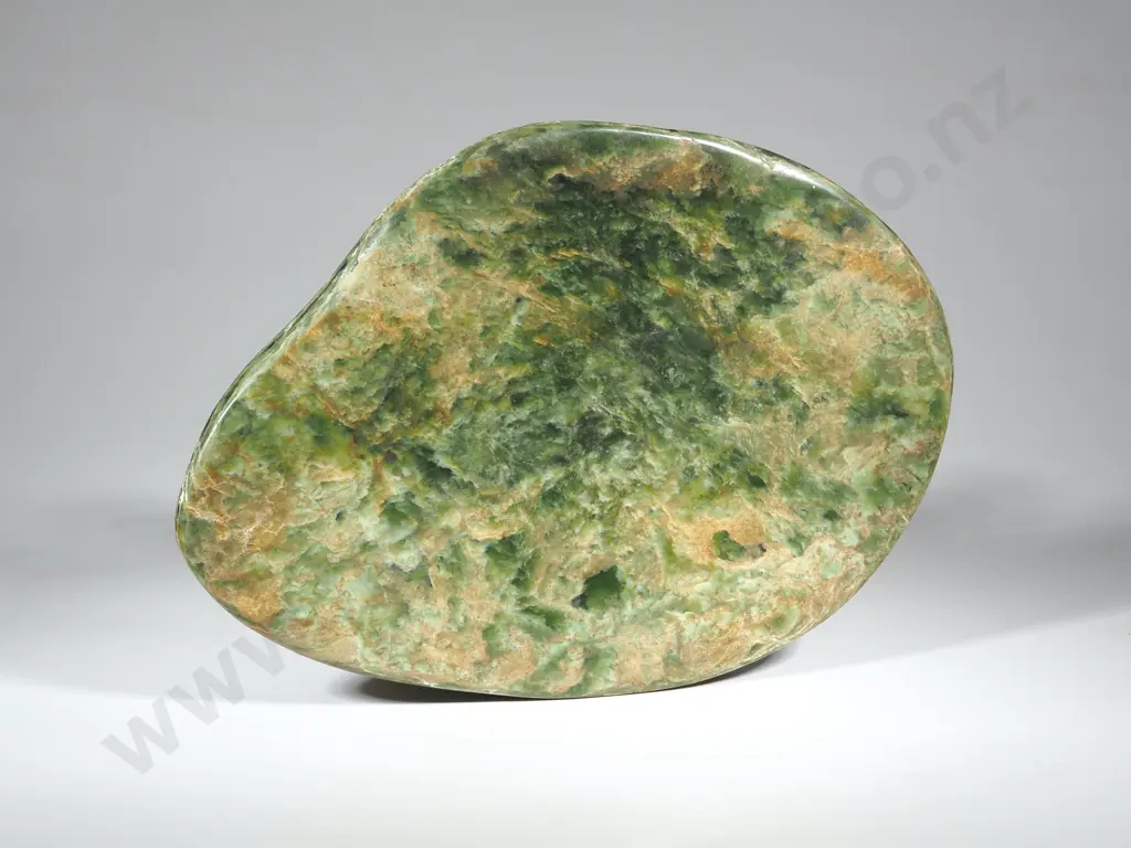 Flat Polished Greenstone Dish 24 x 17cms (at widest point) Image 1++