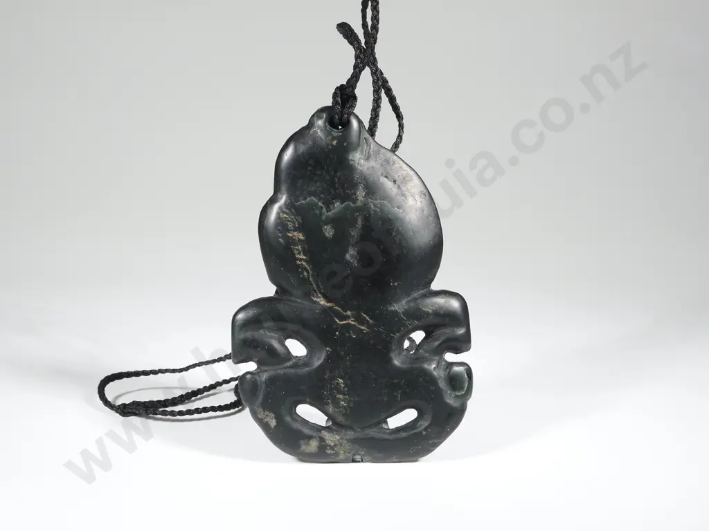 Pounamu Hei Tiki With Plaited Adjustable Necklace Image 1++
