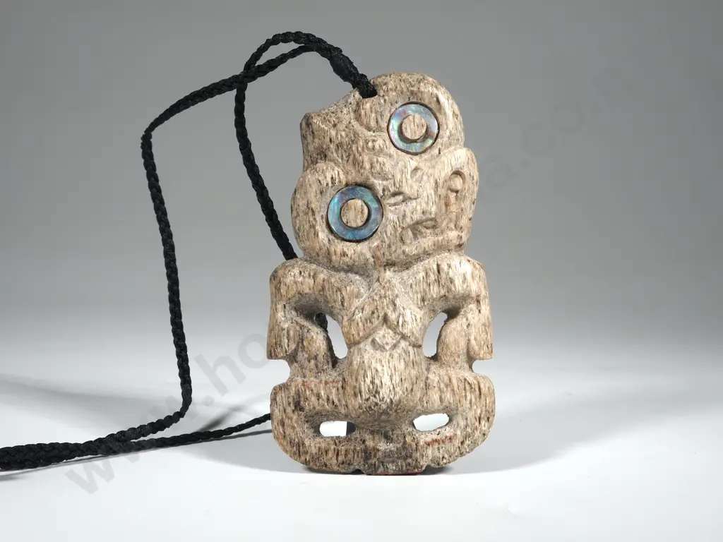 Whalebone Hei Tiki With Plaited Necklace Cord Image 1++