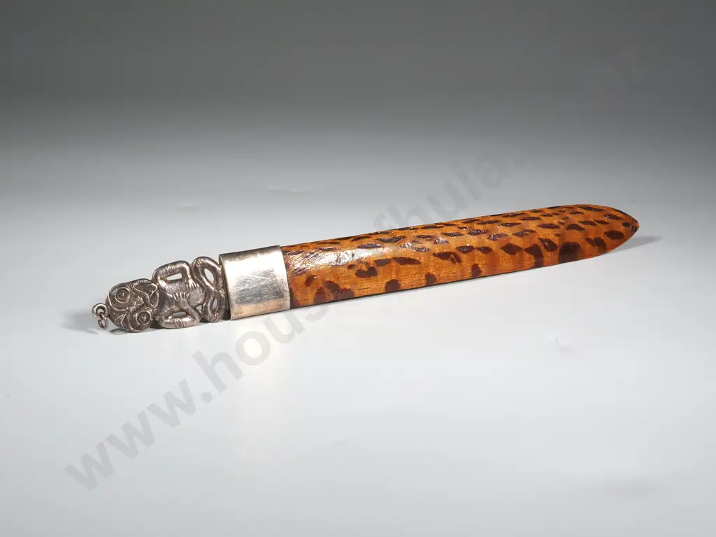 Antique Silver  Tiki & Rewarewa Letter Opener Image 1++