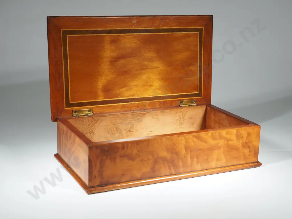 New Zealand Parquetry Inlaid Jewellery Box,  A Collection Of NZ Timber. Attributed To W Norrie Image 1++