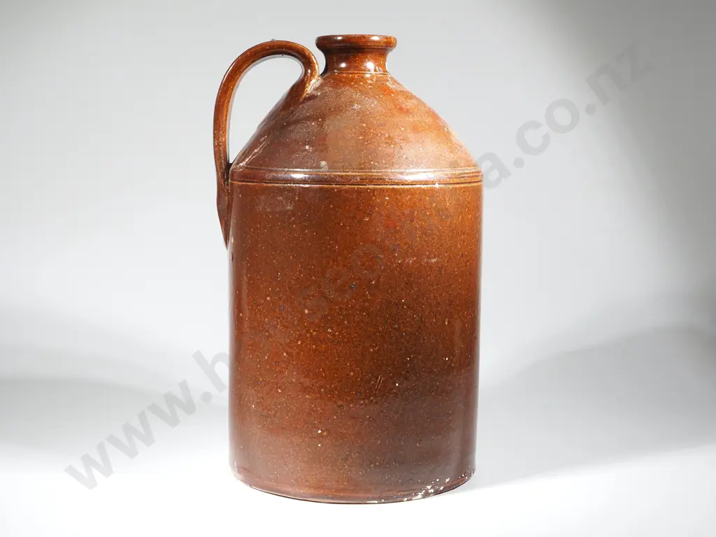 Luke Adams Brown Glazed  Stoneware Pottery Crock. Stamped Luke Adams Sydenham Potteries Image 1++
