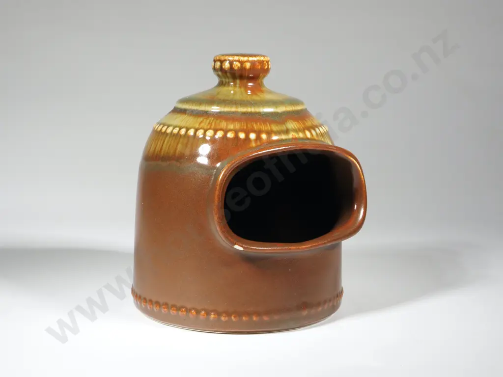 1970s Brown Country Fair Crown Lyn Salt Pig Image 1++