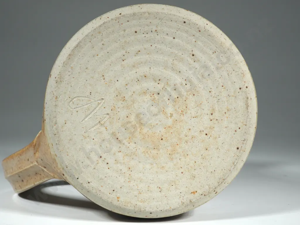 Glazed Jug w Beige Ground and Red Brown Graduated Overlay. Image 1++