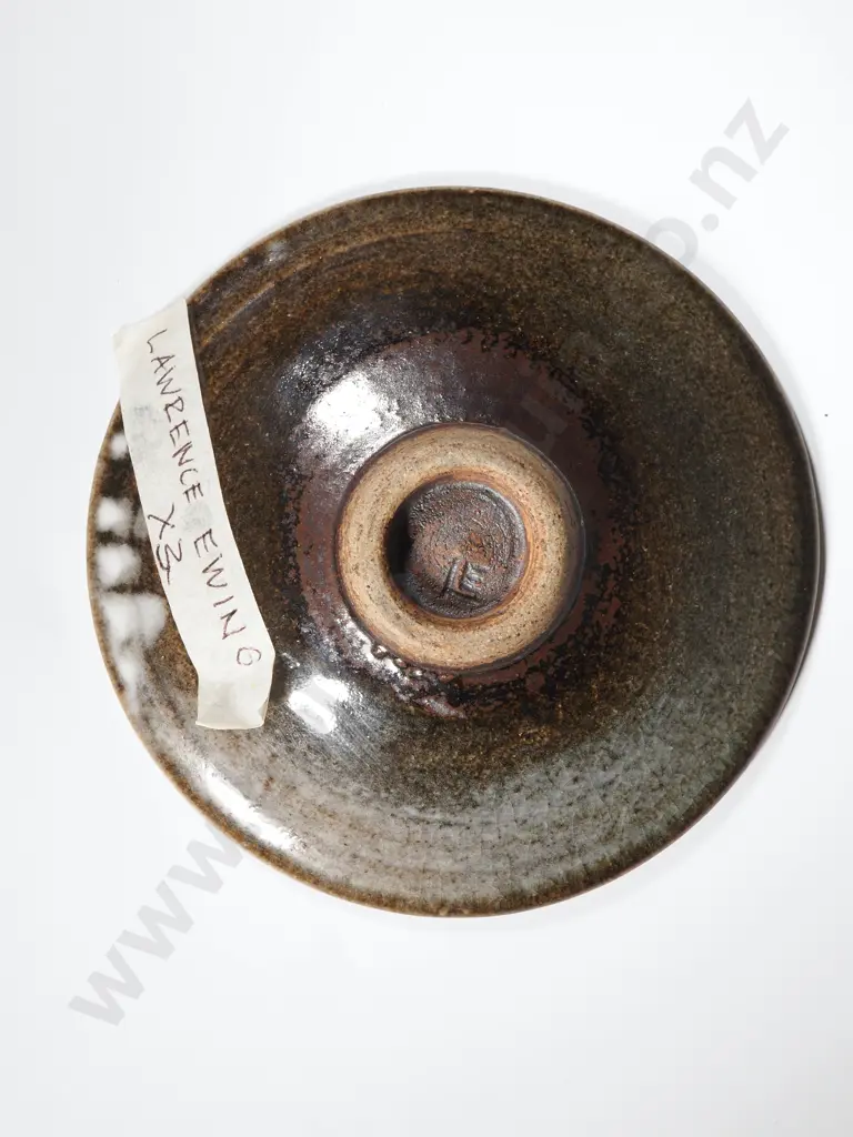 Lawrence Ewing Small Glazed Bowl With Crackle Glaze To White Glaze Image 1++