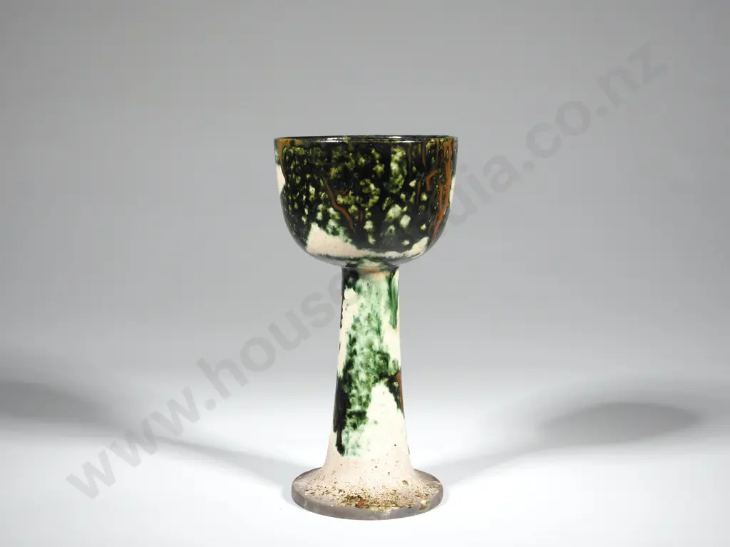 Speckle Glaze New Zealand Pottery Wine Goblet Image 1++