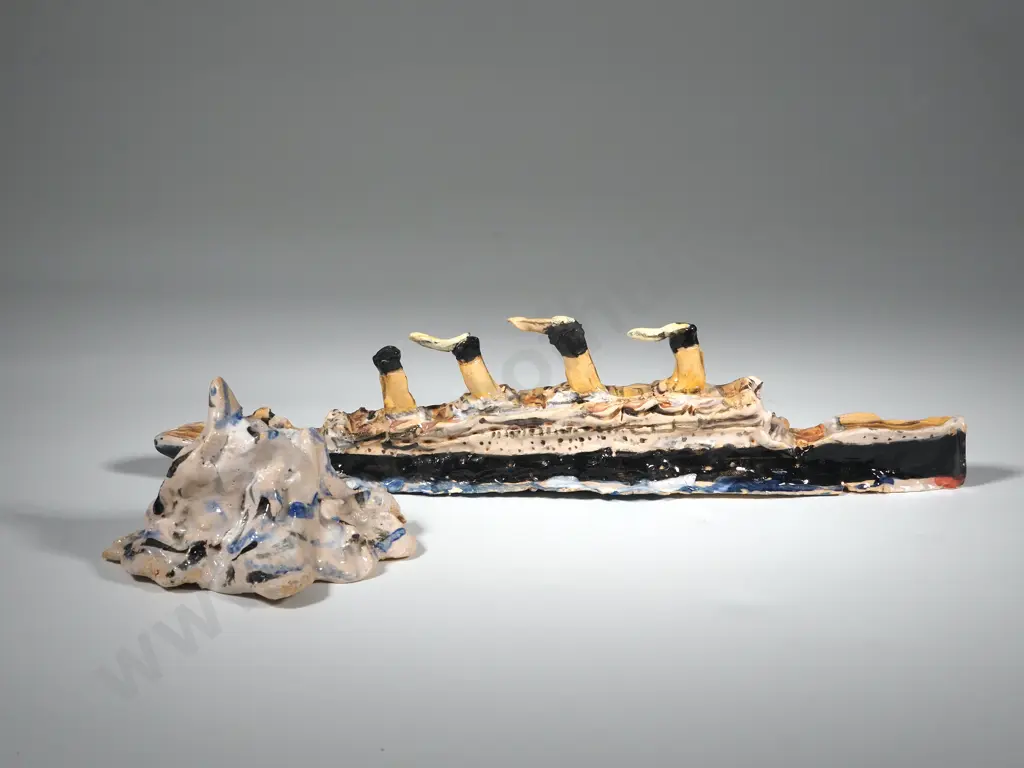 Rare Robert Rapson Pottery Titanic & Iceberg Image 1++