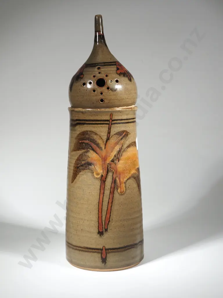 Paul Laird Waimea Pottery Lidded Vase. The Lidded Top With Pierced Decoration Image 1++