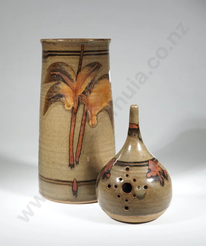 Paul Laird Waimea Pottery Lidded Vase. The Lidded Top With Pierced Decoration Image 1++