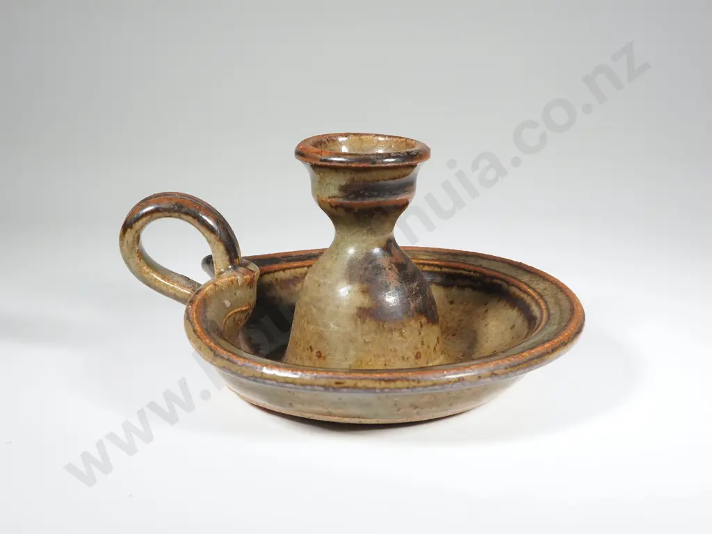 New Zealand Pottery Candlestick Holder. Unmarked Image 1++