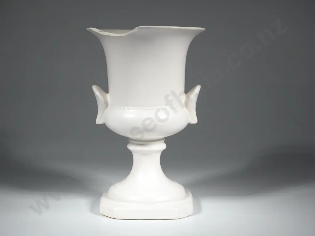 Crown Lynn Urn Shaped Vase with Applied Shell Shaped Handles. Printed Factory Mark to Base &  Incised 665 No. Image 1++