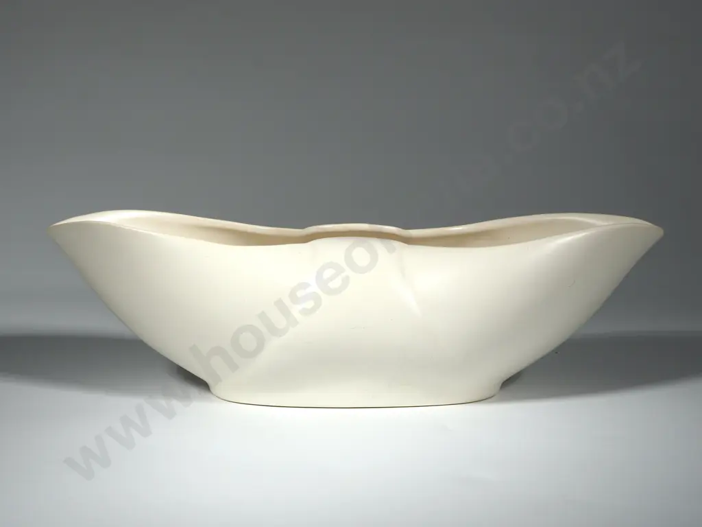Crown Lynn Cream Long Vase. Printed Tiki Mark & Embossed Shape No 103 Image 1++
