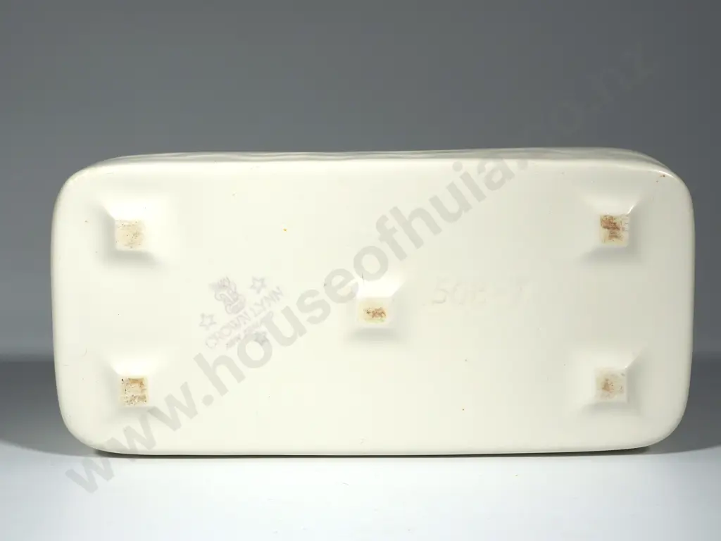 Crown Lynn Trough Vase 508-7. Tiki Mark & Embossed No. To Base Image 1++