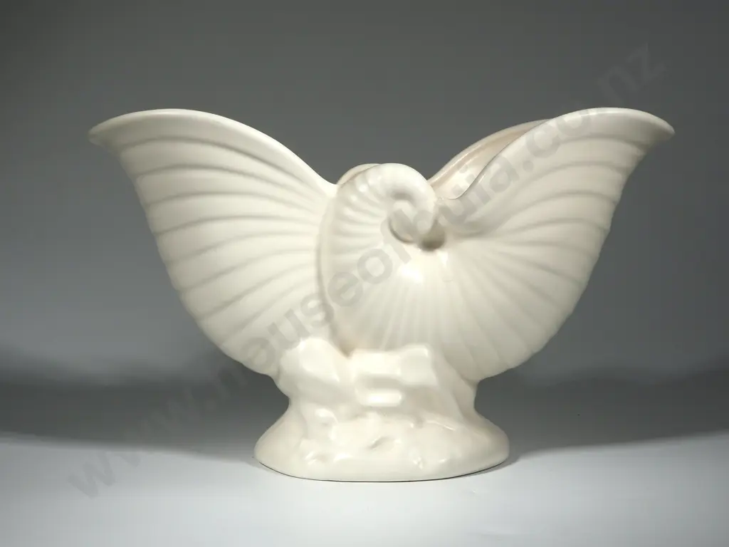 Crown Lynn Double Shell Vase Raised On A Seabed With Makers Stamp & Impressed No. Image 1++