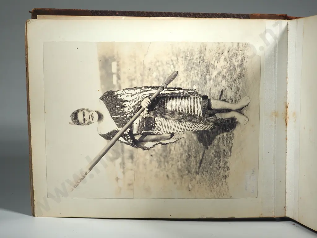 Antique New Zealand Photo Album with Some Silver Geletin Photos of Christchurch & Māori Scenes Image 1++