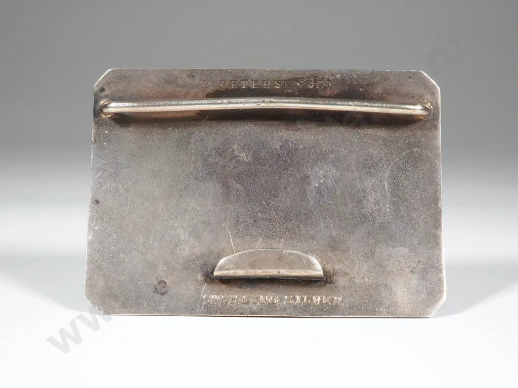 New Zealand Sterling Silver Belt Buckle B Petersen & Co. Chch Image 1++