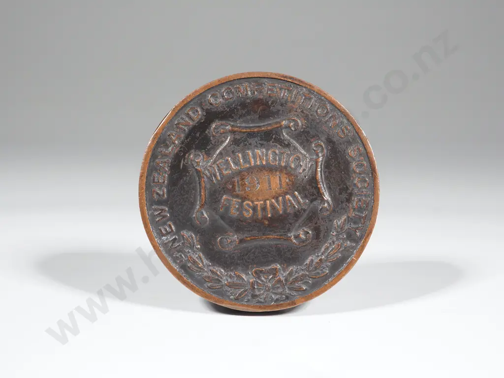 Bronze New Zealand Competitions Society Wellington 1911.Teams Of Twelve Second Prize YMCA Men's Class Wellington Image 1++