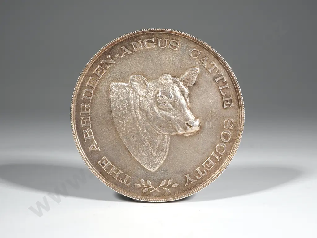Large Sterling Silver NZ Royal Agricultural Society Medal for Best Animal 'Kelite Of Lindertis' 1961 Image 1++