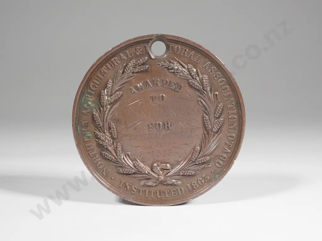 Northern Agricultural and Pastoral Association Medal. Awarded To John Duncan For 2nd Best Draught Filly Image 1++