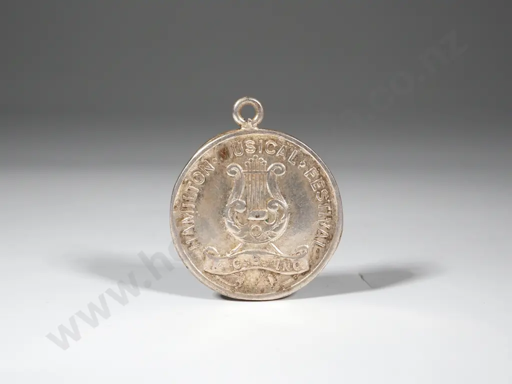 Sterling Silver Hamilton Musical Festival Prize Medal Image 1++