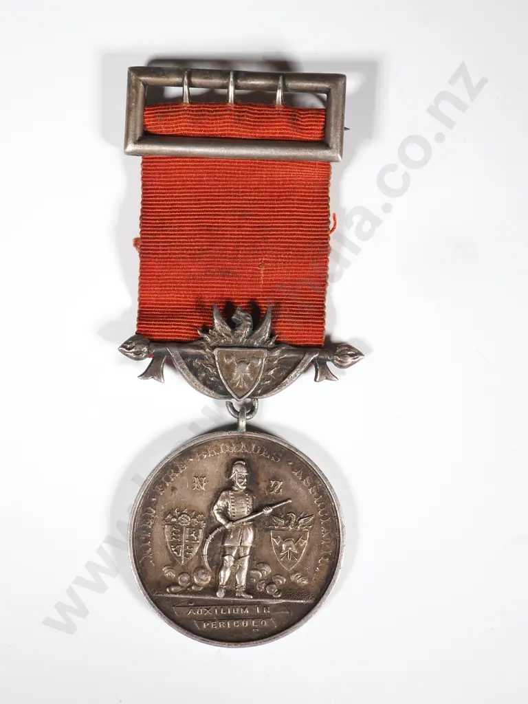 Sterling Silver Long Service Medal For Five Years Service. Presented To Fireman Robert L Smith Image 1++