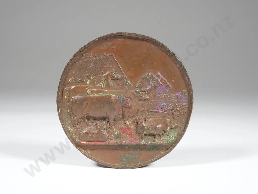 Unawarded Bronze Agricultural Medal from U.K. - Type commonly awarded in New Zealand c 1880's Image 1++