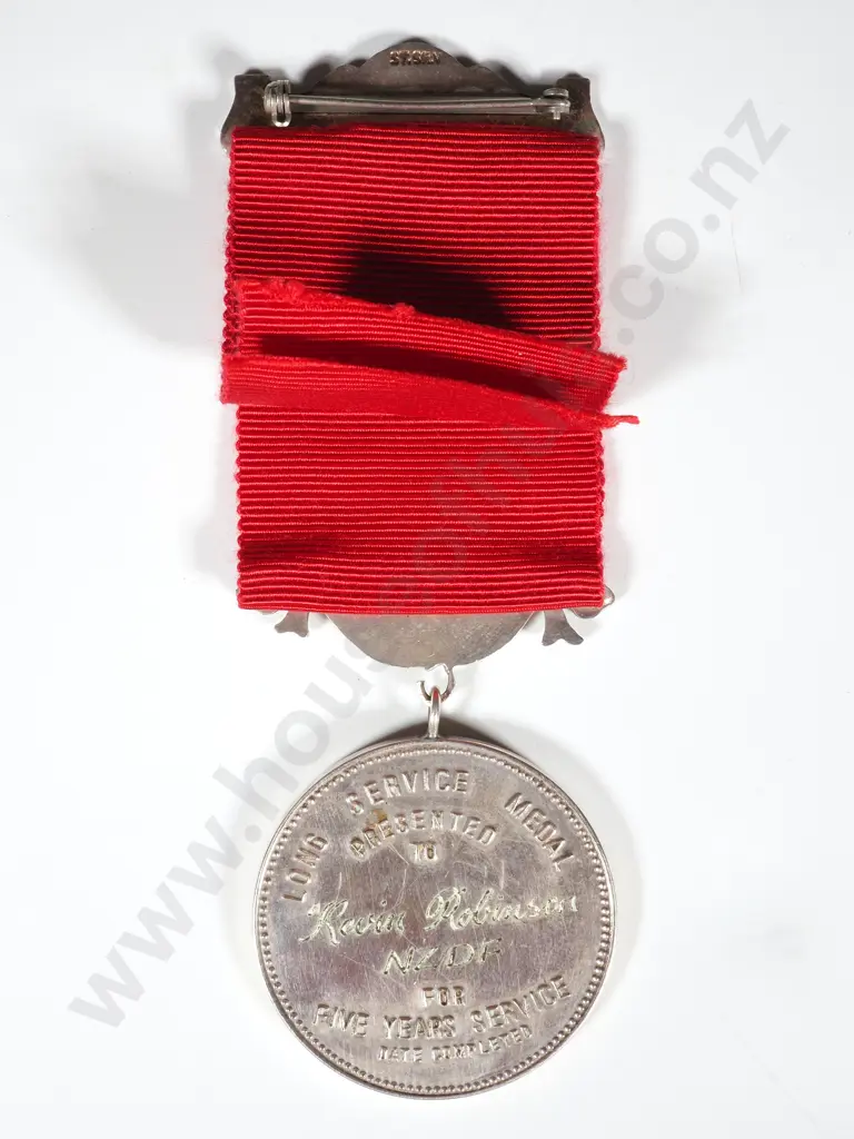 United Fire Brigades of New Zealand Long Service Medal & Ribbon. Presented To Kevin Robinson NZDF Image 1++