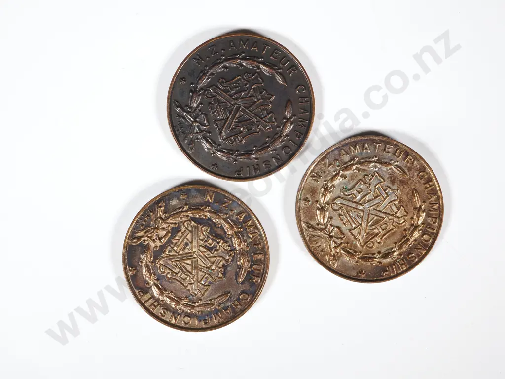Three New Zealand Amatueru Championship Prize Medals Image 1++