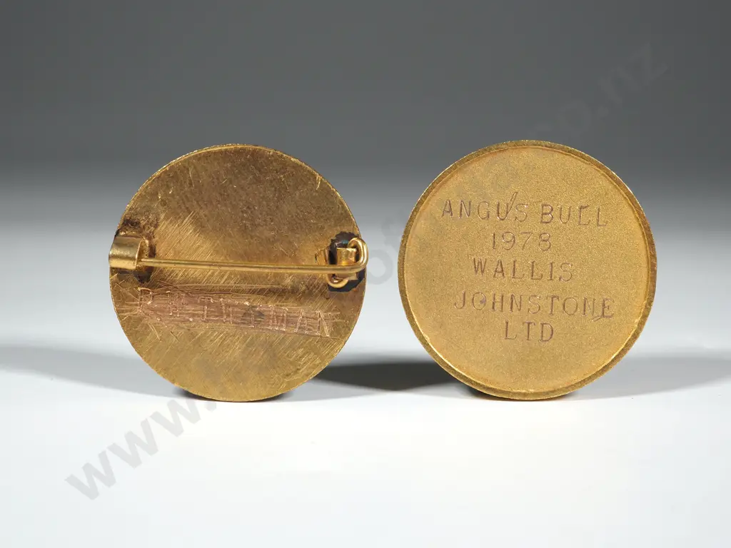 Royal Agricultural Society of New Zealand Member Pin & 1978 Angus Bull Prize Medal Image 1++