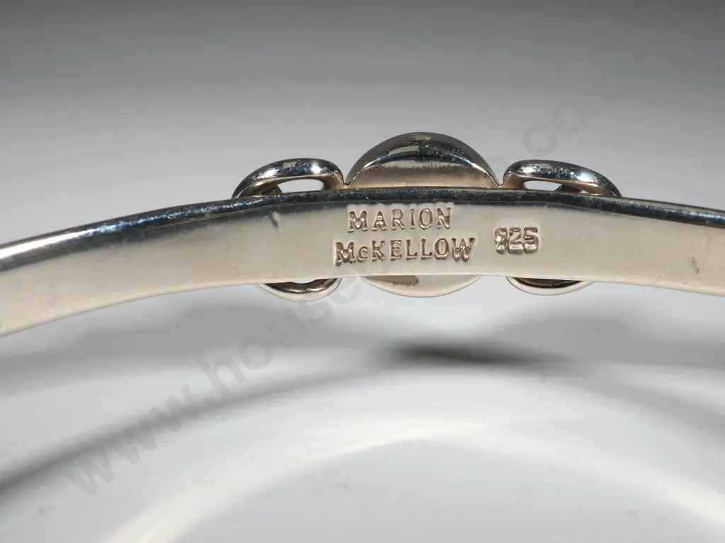 Marion McKellow  Sterling Silver & Turquoise Bangle Image 1++
