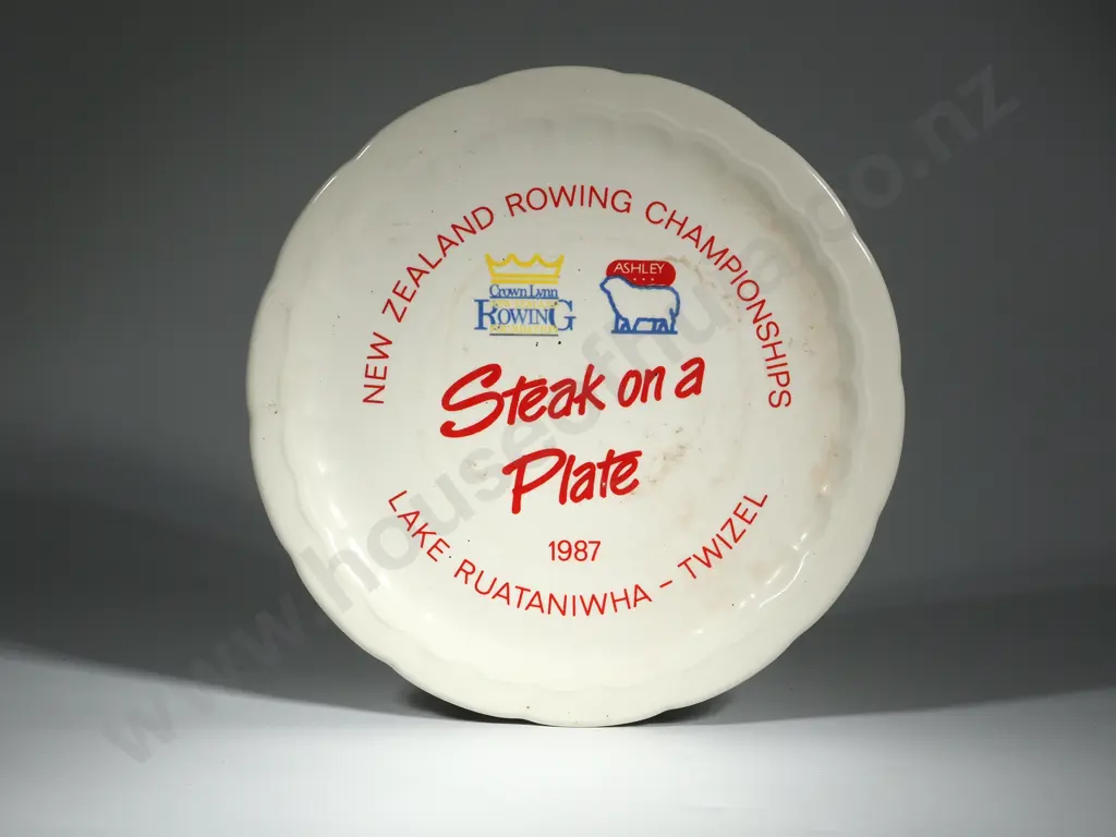 Vintage NZ Rowing Championships 1987 Plate - By Crown Lynn Image 1++