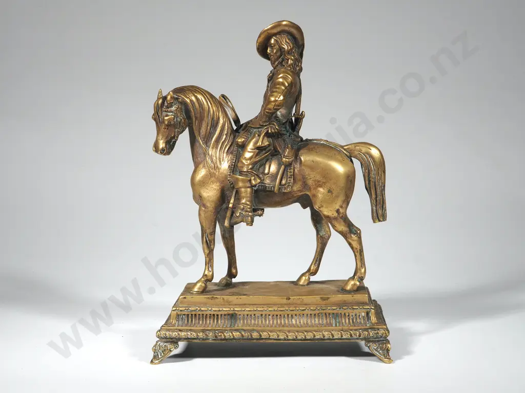 Brass Statue Of A Cavalier On A Horseback  Image 1++